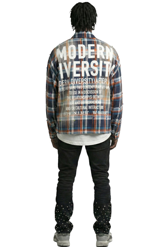 SUIFU Long Sleeve Washed Flannel Crop Top Button Down Shirt