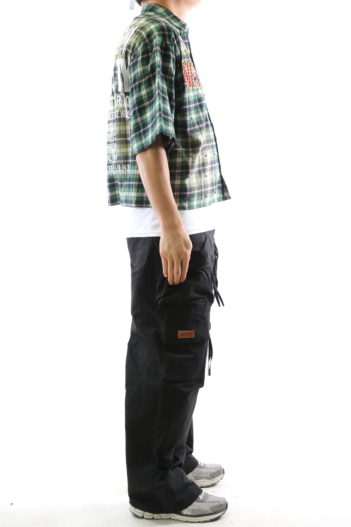 New RAZE Washed Flannel Crop Top Button Down Shirt