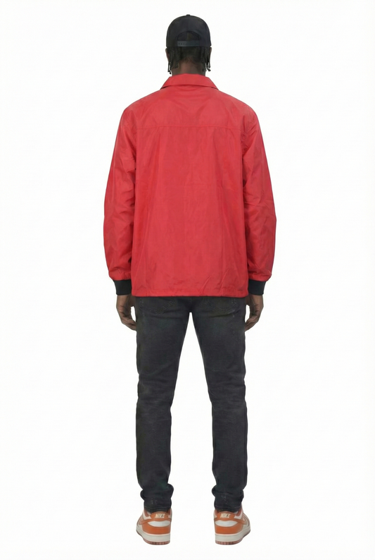 BEXTON Men's premium nylon long sleeve coach jacket with multi patches