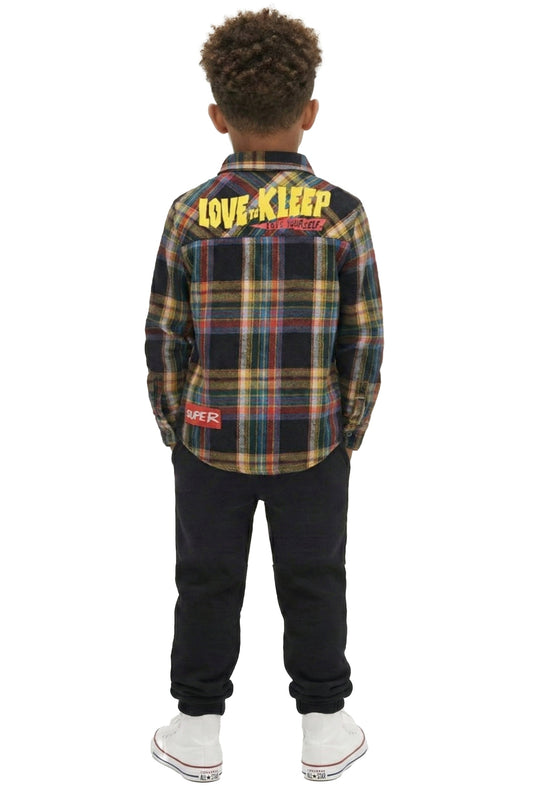 MIKADO Kid's Premium Flannel Button Down Shirt