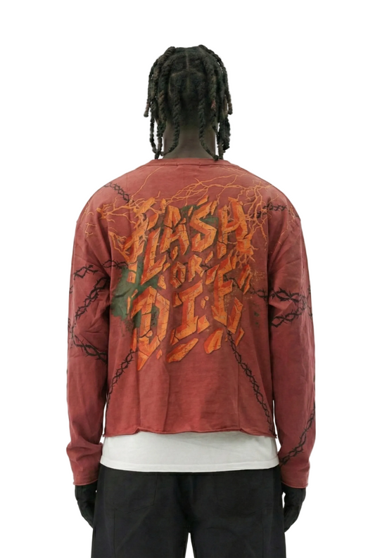LAFONN S/N Jersey Long Sleeve Crop Top Tee