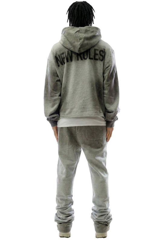 OBSIDIAN French Terry Long Sleeve Crop Top Pullover Hoodie only