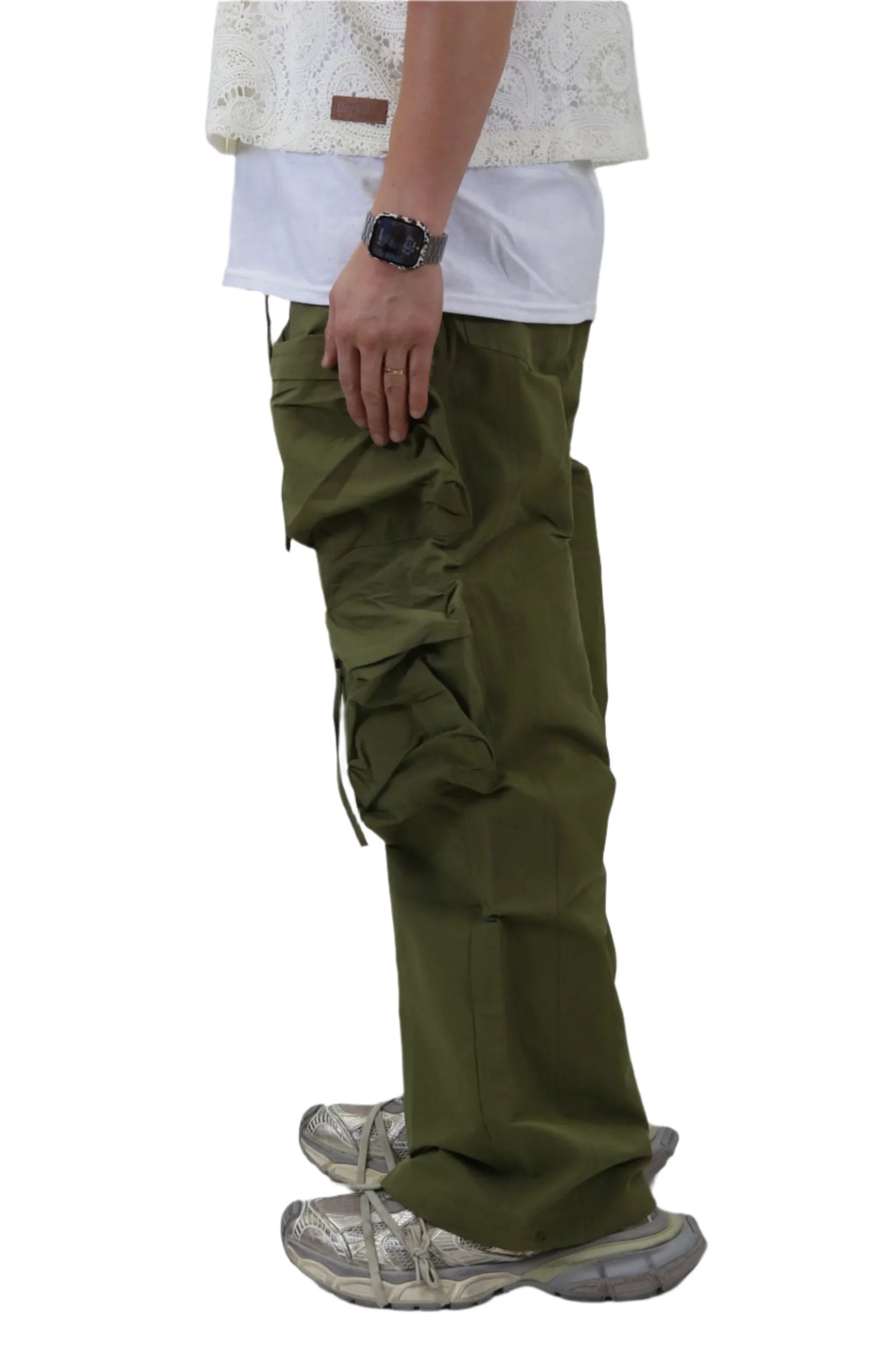 VONT FINE TWILL NYLON BAGGY FIT CARGO PANTS