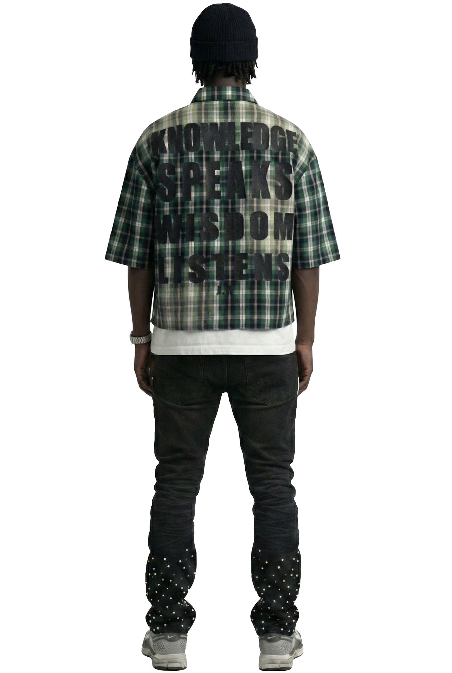 RAZE Washed Flannel Crop Top Button Down Shirt