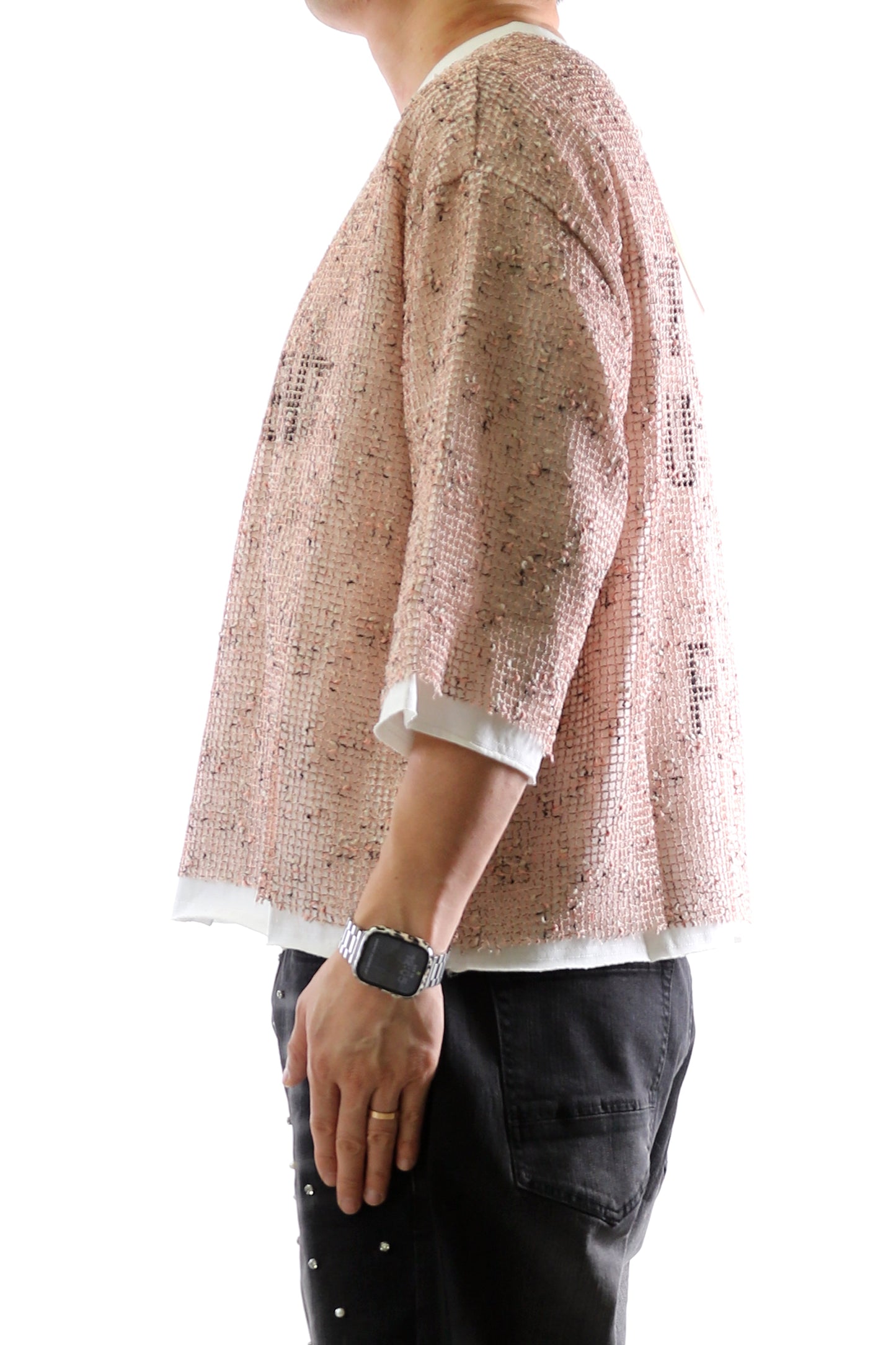 Sparkle S/N Jersey 3/4 Sleeve Crop Top Tee