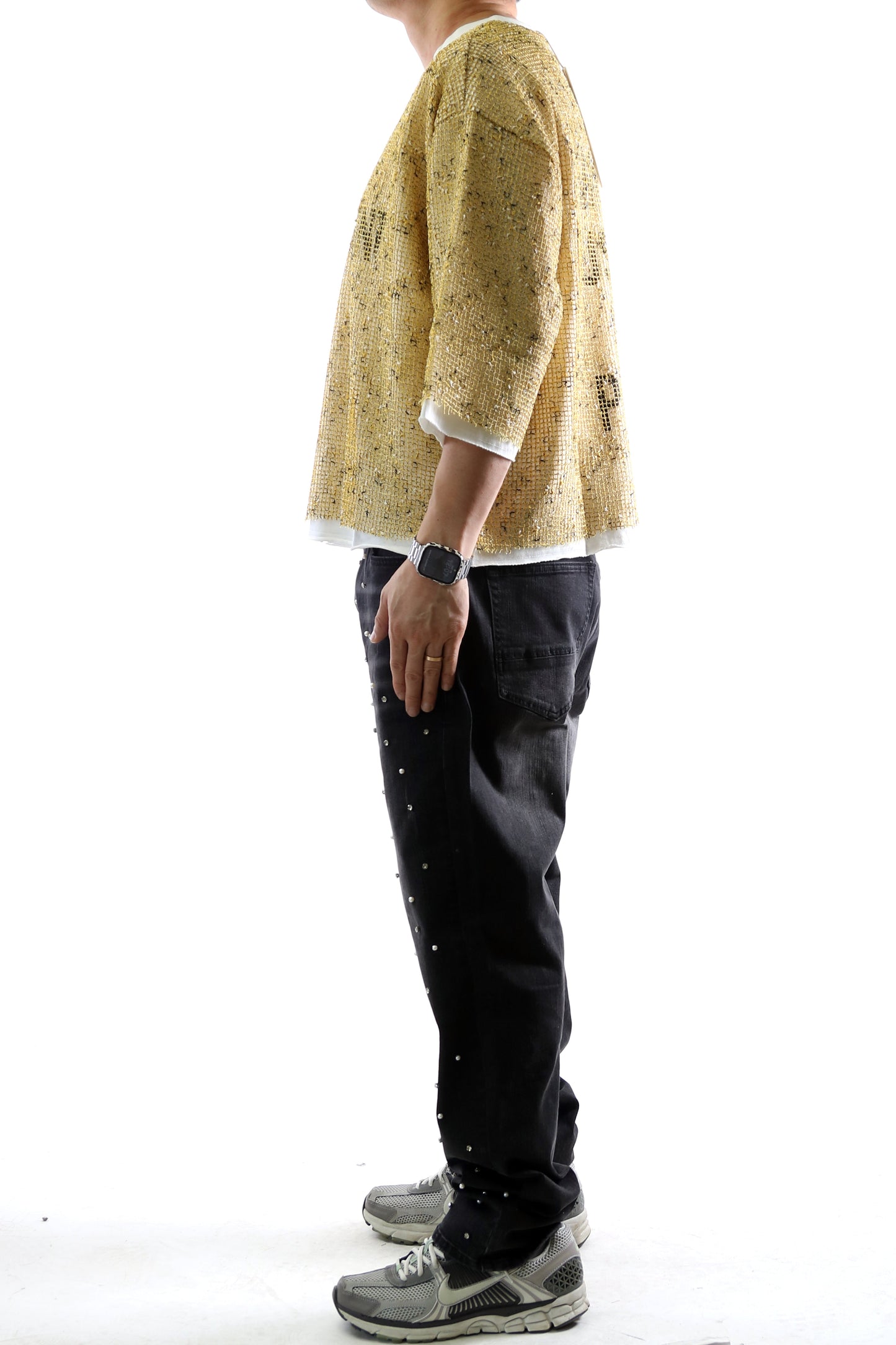 Petal S/N Jersey 3/4 Sleeve Crop Top Tee