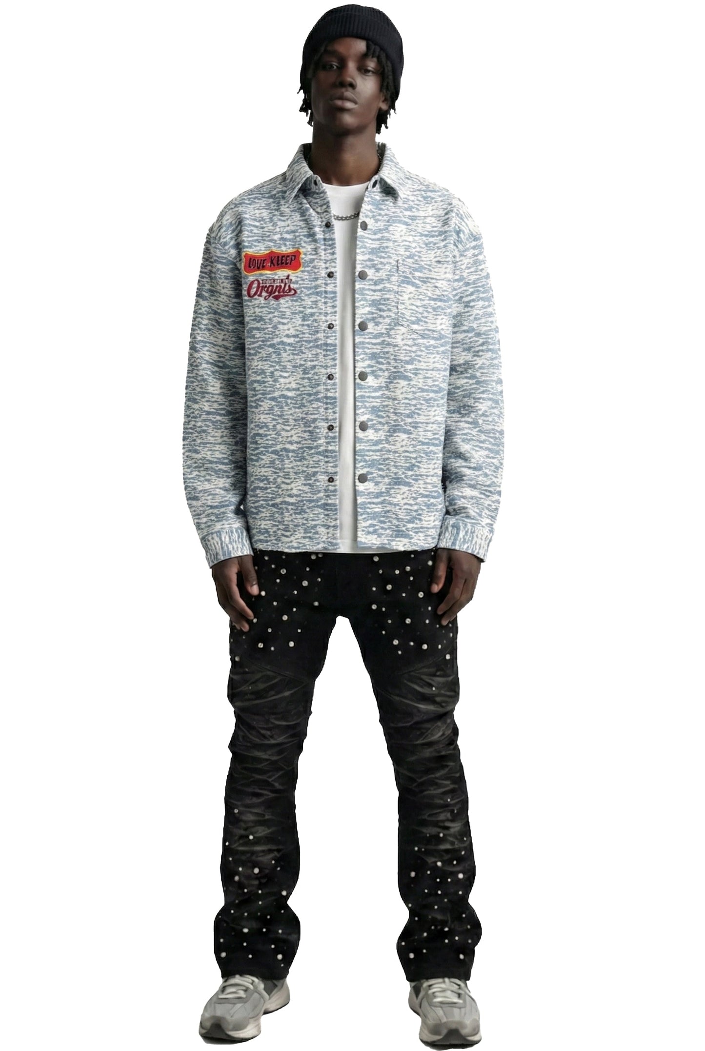 RYAN Men's mixed jacquard texture shirt