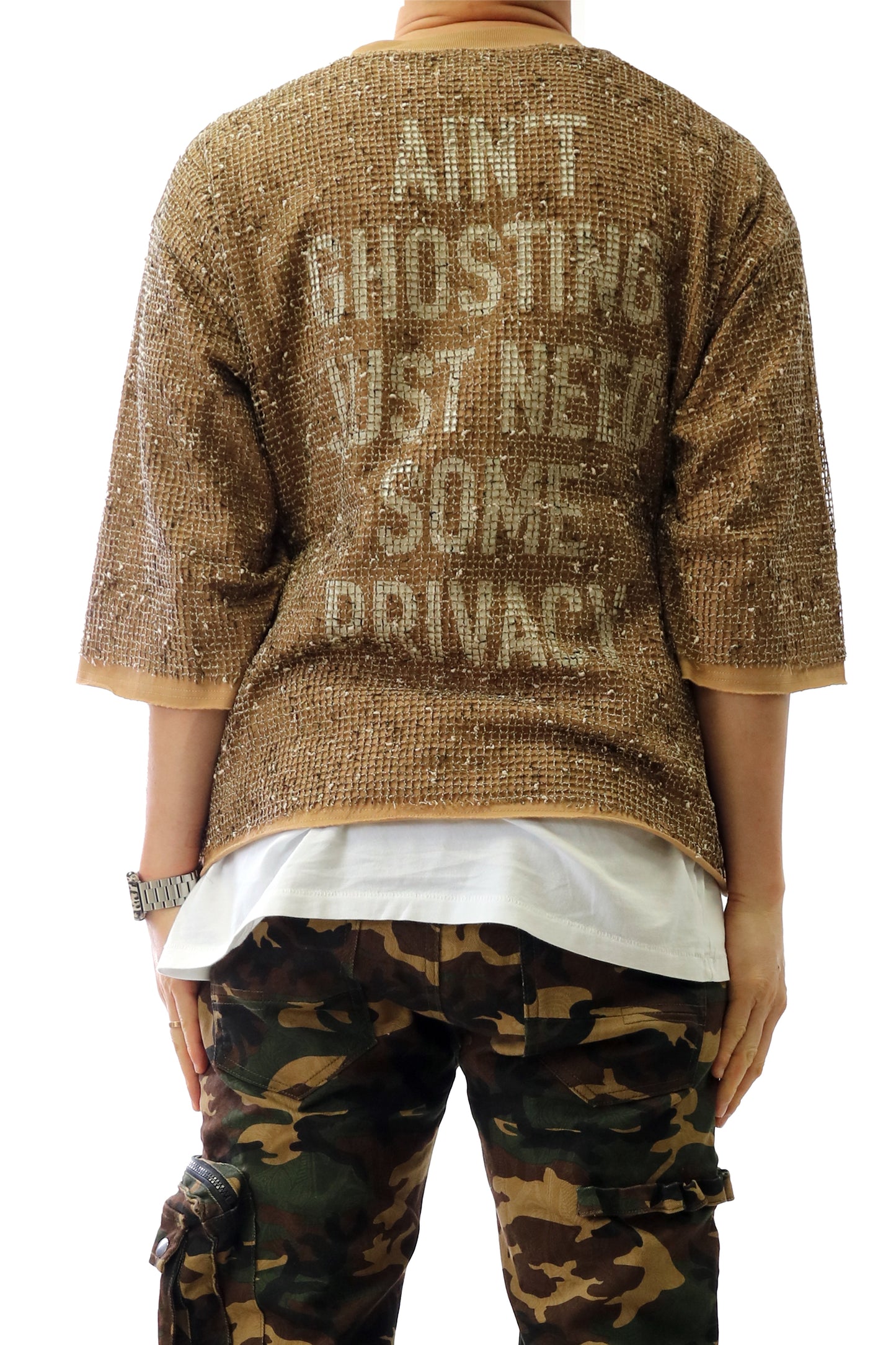 TROVE S/N Jersey 3/4 Sleeve Crop Top Tee