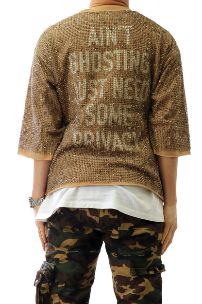 TROVE S/N Jersey 3/4 Sleeve Crop Top Tee