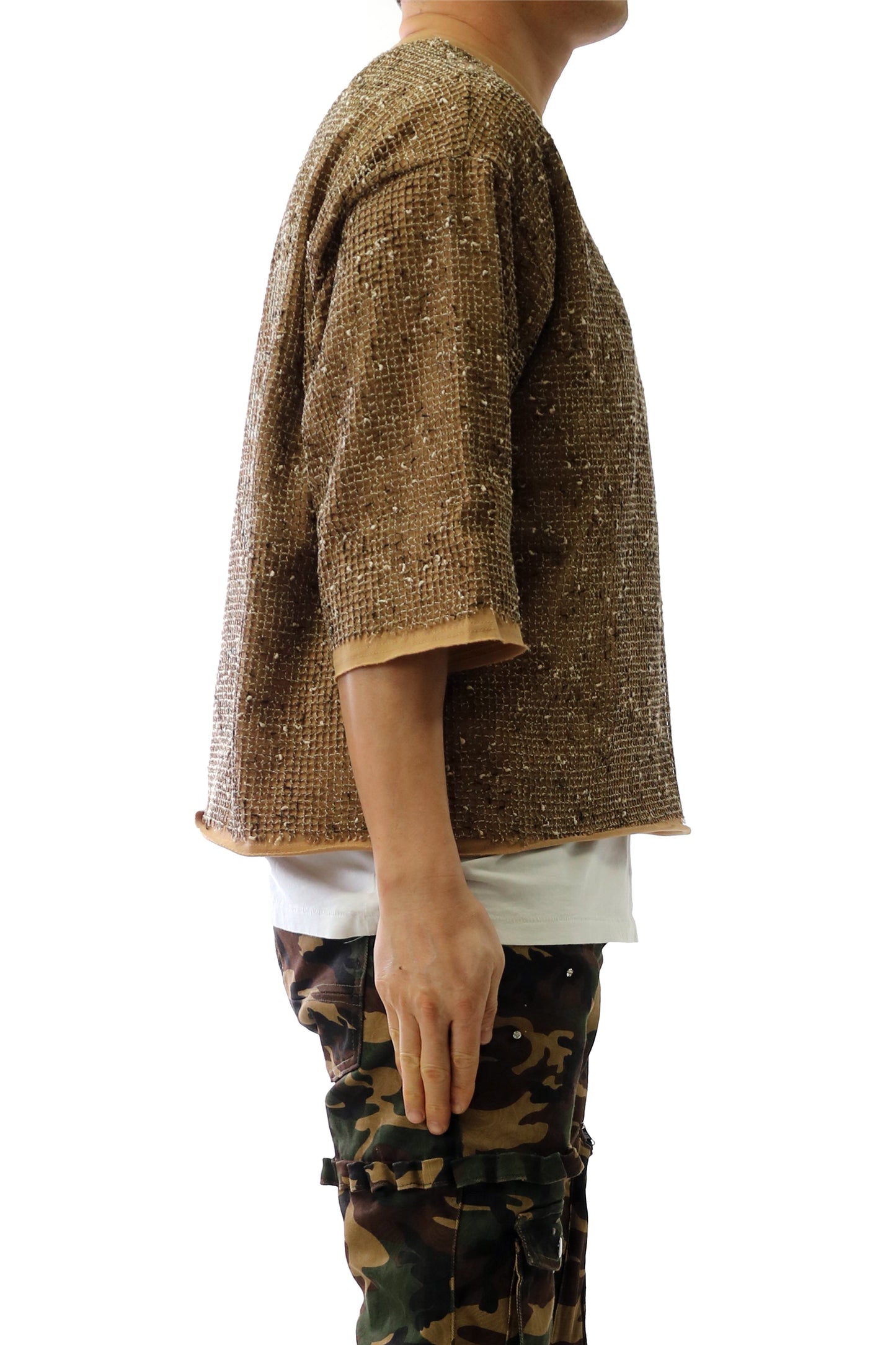 TROVE S/N Jersey 3/4 Sleeve Crop Top Tee