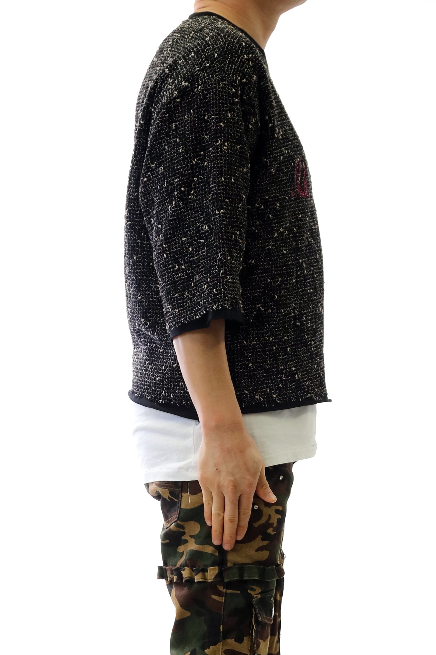 DIVINE S/N Jersey 3/4 Sleeve Crop Top Tee