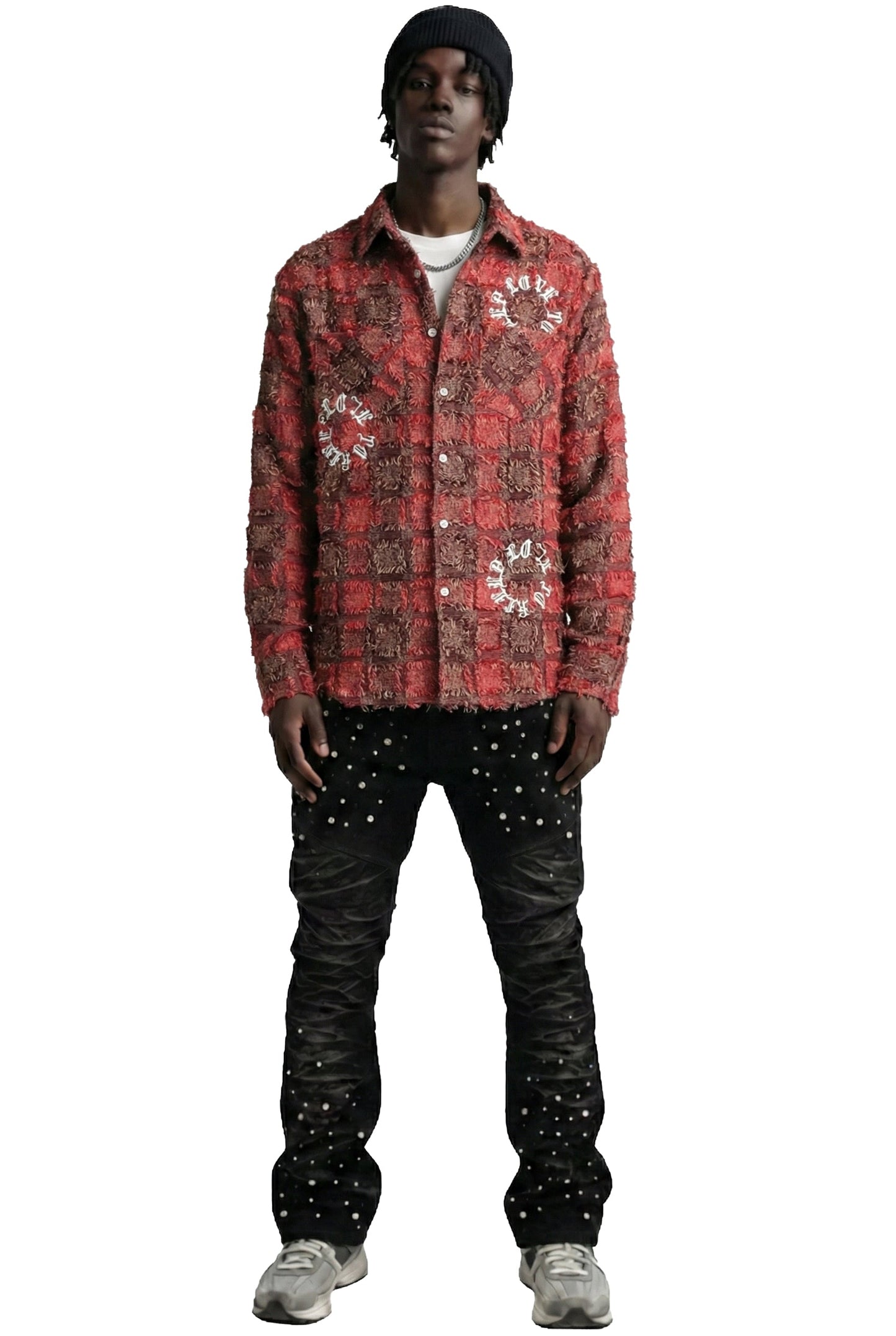 Peet Men's ripped & repaired button down shirt