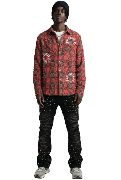 Peet Men's ripped & repaired button down shirt