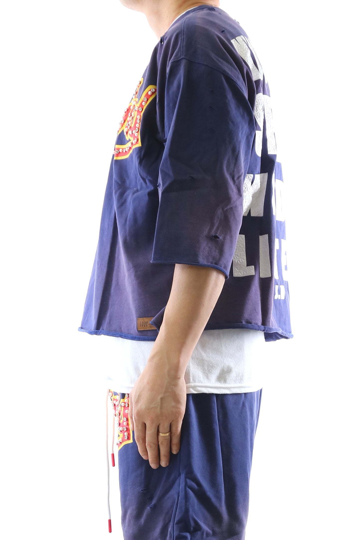 BRUNER S/N Jersey 3/4 Sleeve Crop Top Tee
