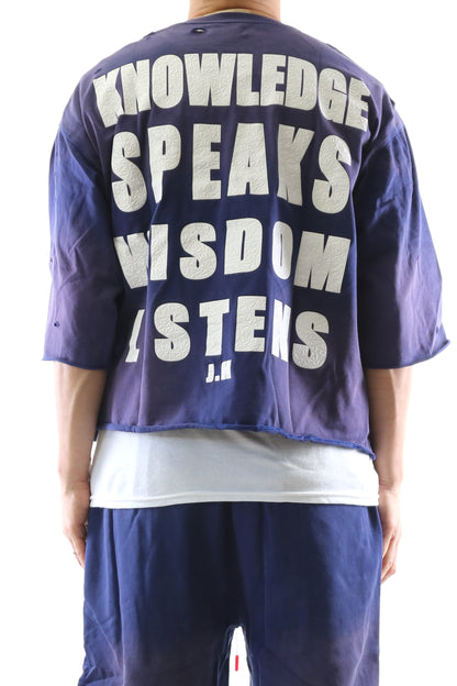 BRUNER S/N Jersey 3/4 Sleeve Crop Top Tee