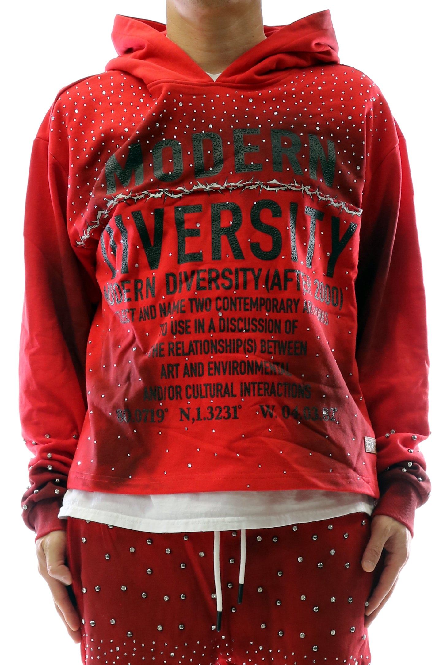 SYNTH French Terry Long Sleeve Crop Top Pullover Hoodie only