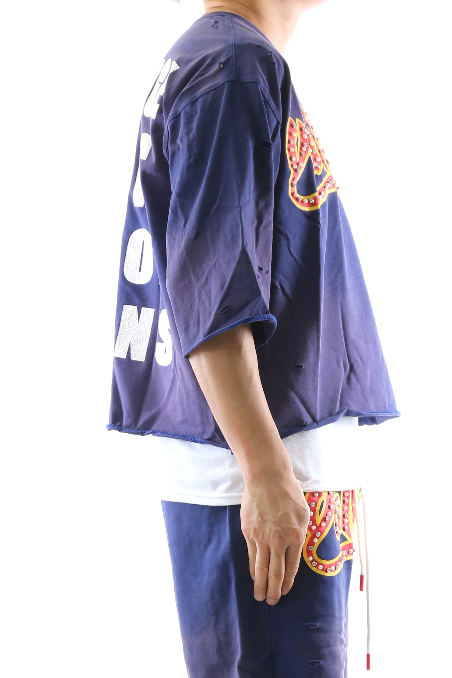 BRUNER S/N Jersey 3/4 Sleeve Crop Top Tee