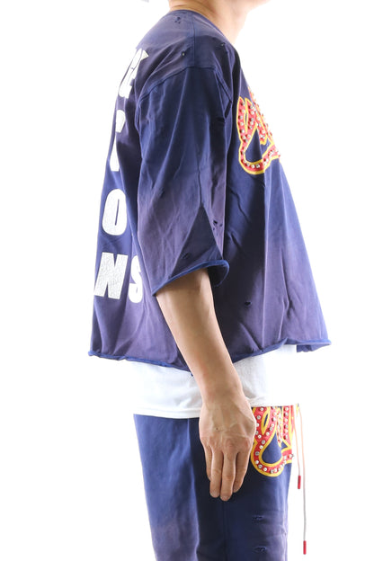 BRUNER S/N Jersey 3/4 Sleeve Crop Top Tee