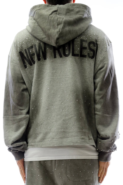 OBSIDIAN French Terry Long Sleeve Crop Top Pullover Hoodie only