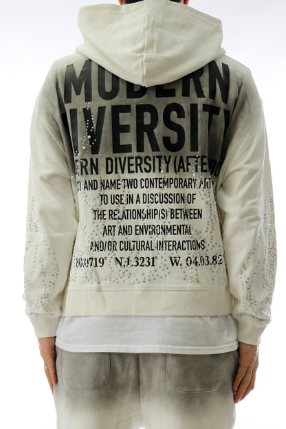 SMUDGE French Terry Long Sleeve Crop Top Full Zip Hoodie