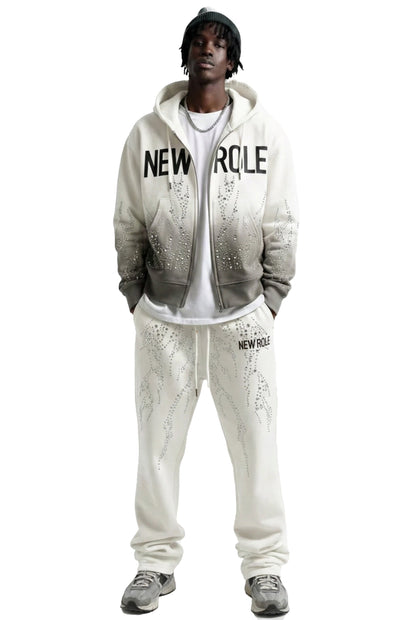 SMUDGE French Terry Long Sleeve Crop Top Full Zip Hoodie