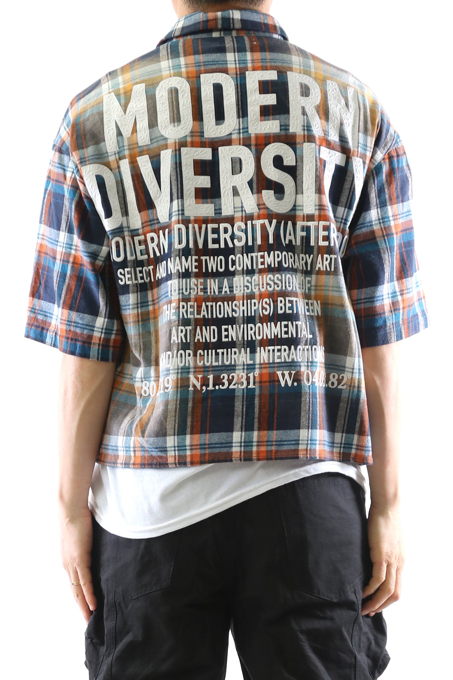 SUIFU Washed Flannel Crop Top Button Down Shirt
