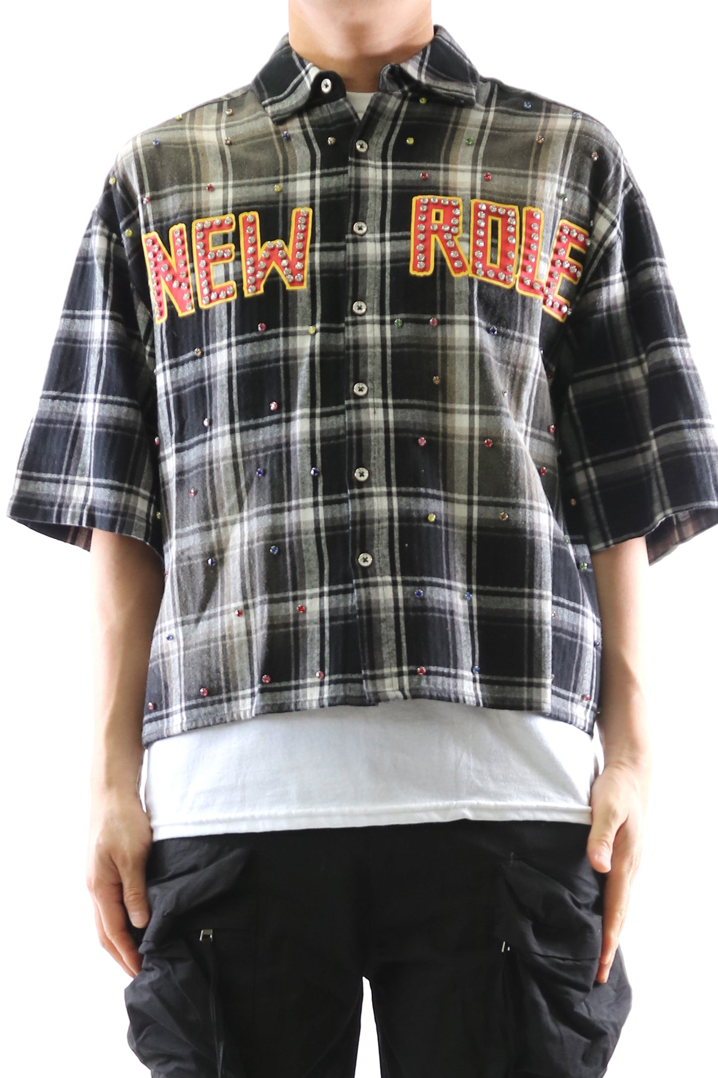 UMBRO Washed Flannel Crop Top Button Down Shirt
