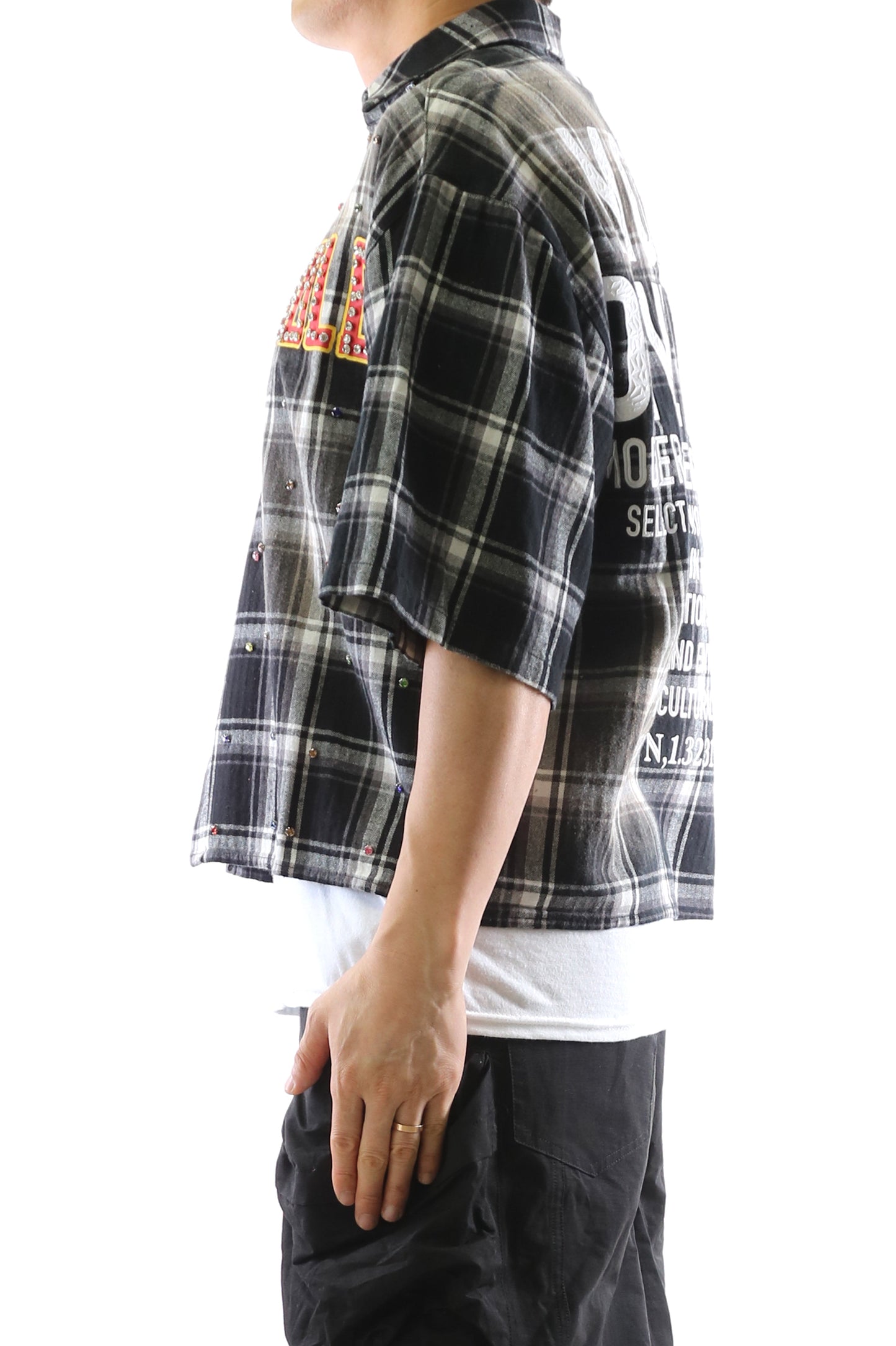 UMBRO Washed Flannel Crop Top Button Down Shirt