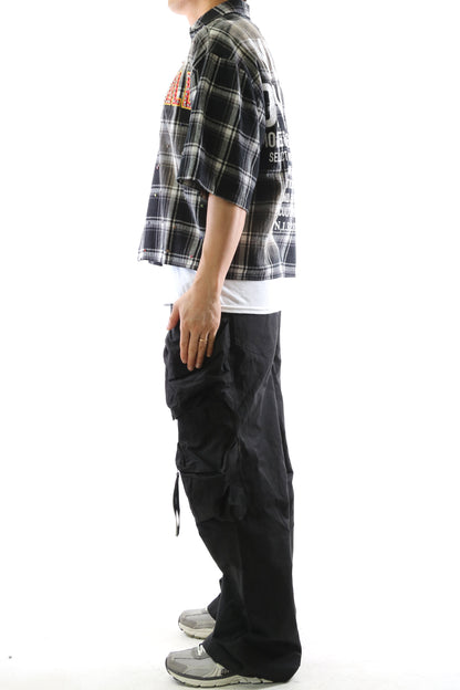UMBRO Washed Flannel Crop Top Button Down Shirt