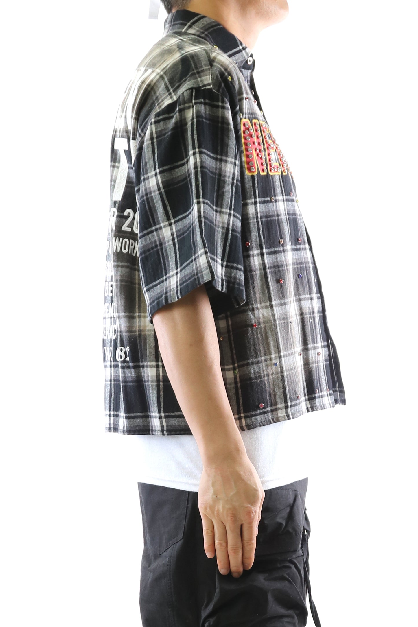 UMBRO Washed Flannel Crop Top Button Down Shirt