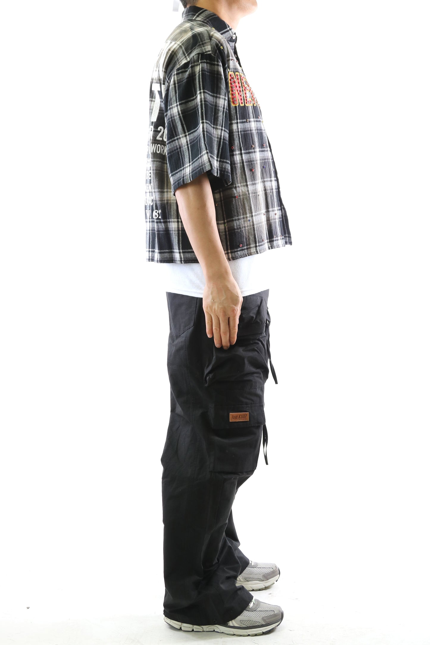 UMBRO Washed Flannel Crop Top Button Down Shirt