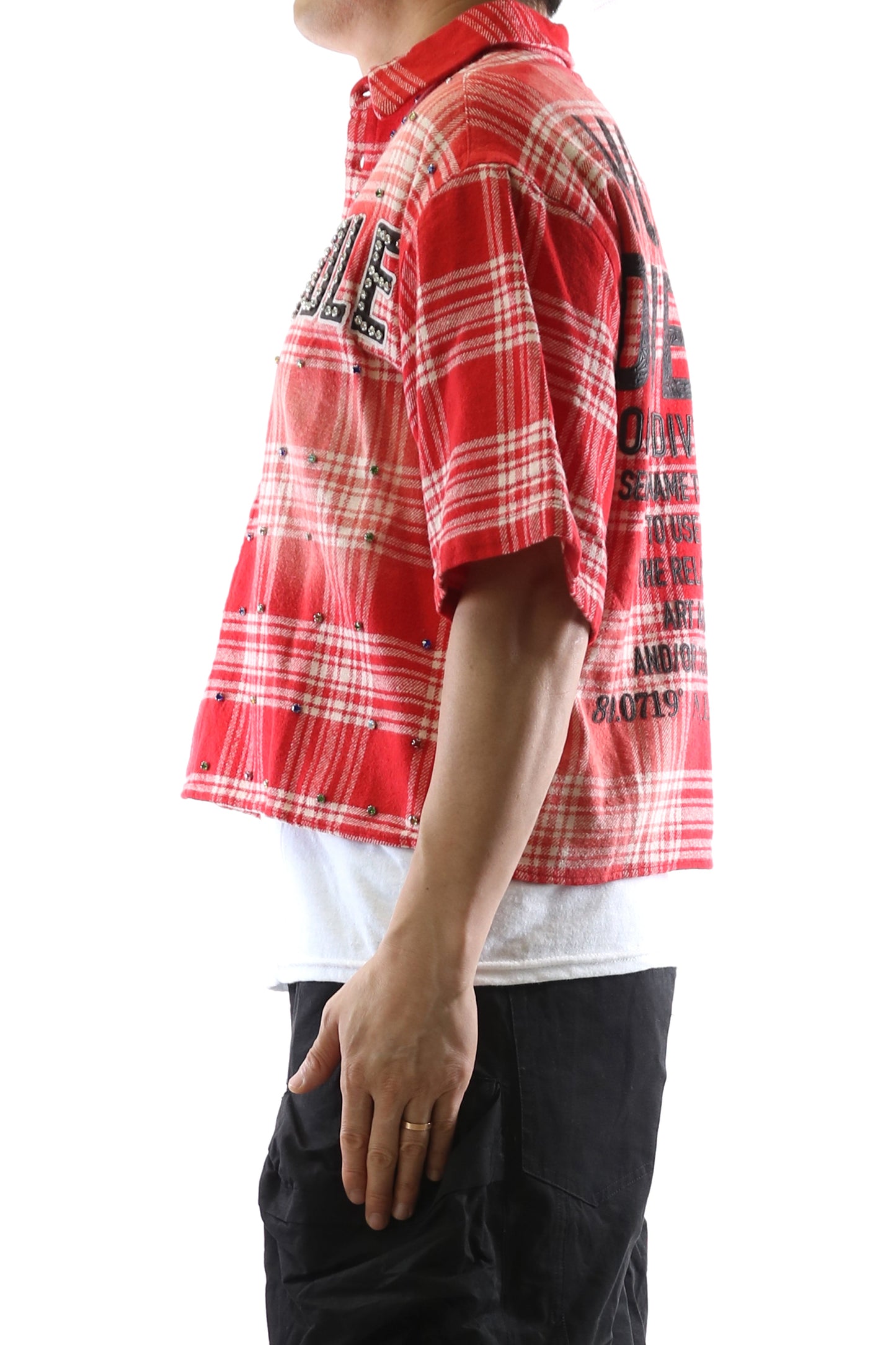 New Liade Washed Flannel Crop Top Button Down Shirt