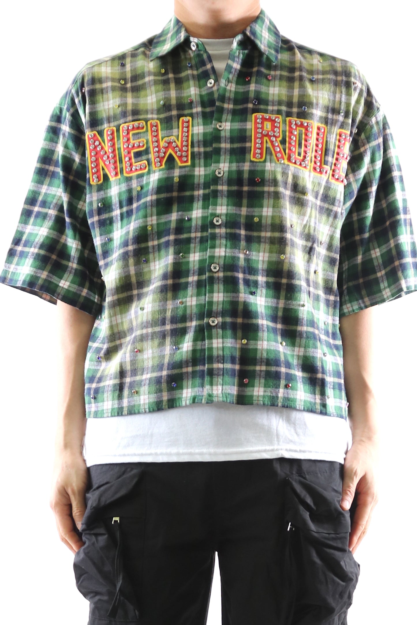 New RAZE Washed Flannel Crop Top Button Down Shirt