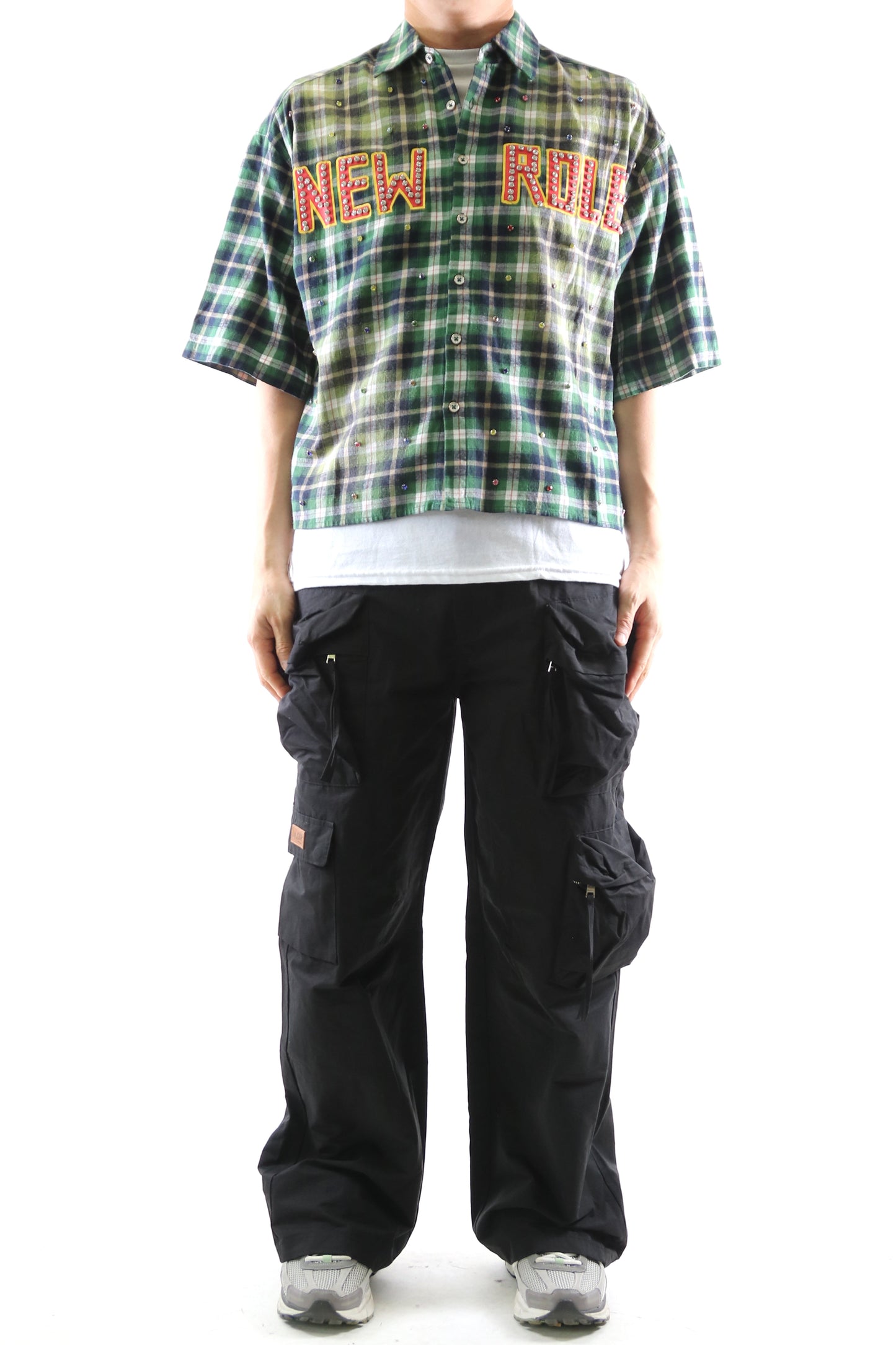 New RAZE Washed Flannel Crop Top Button Down Shirt