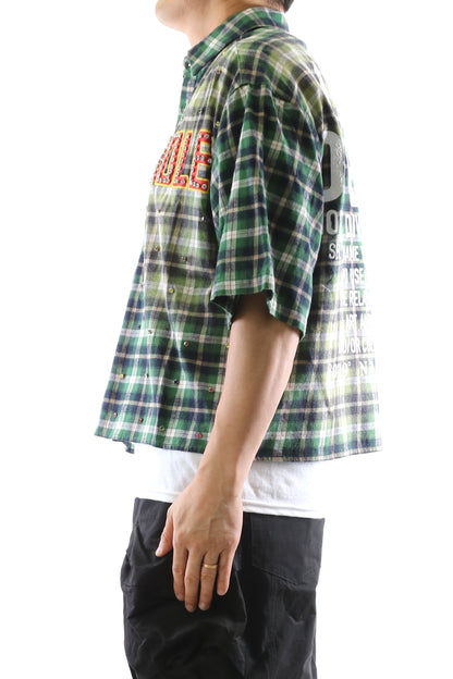 New RAZE Washed Flannel Crop Top Button Down Shirt