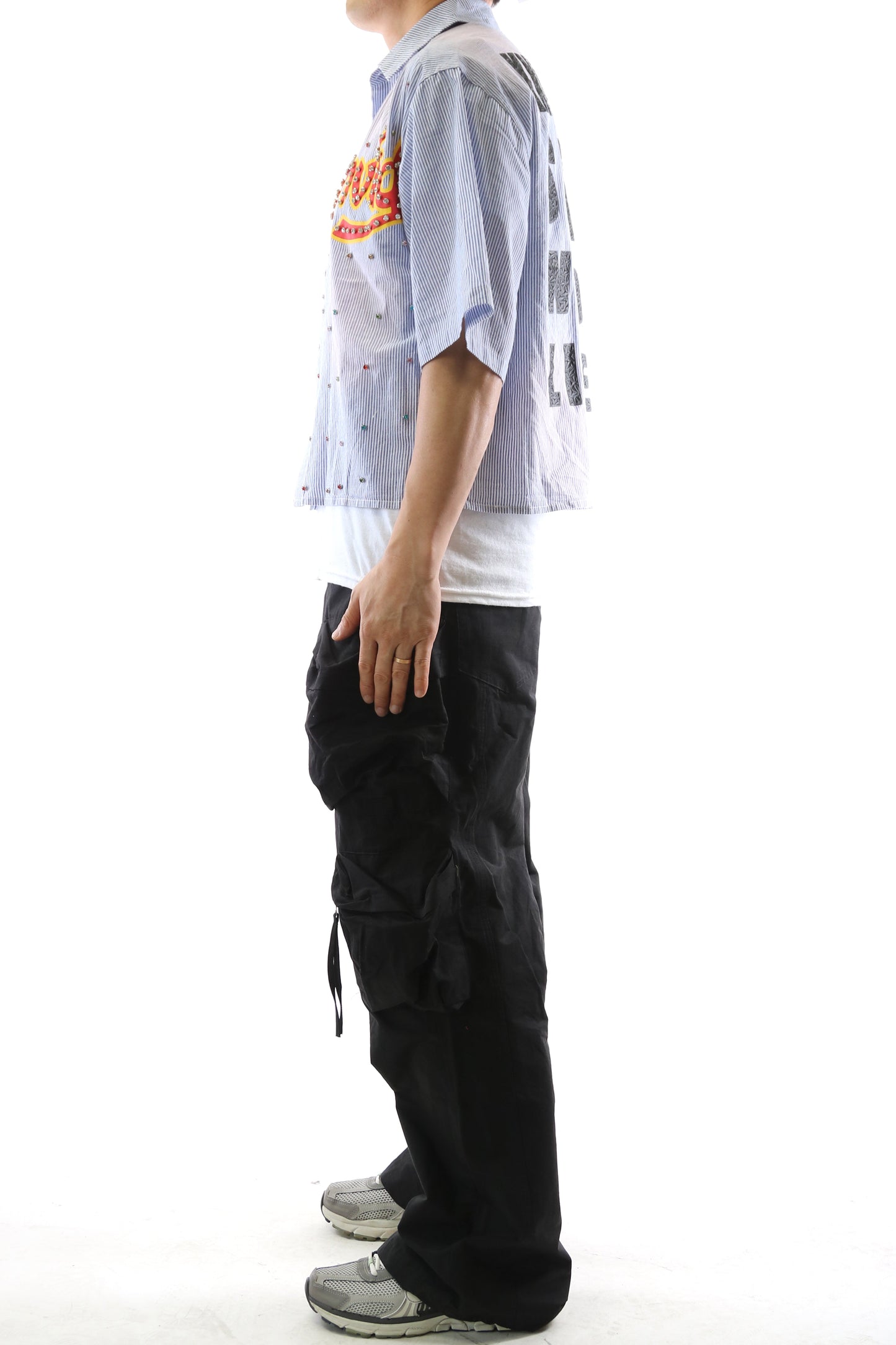 RIA Washed Flannel Crop Top Button Down Shirt