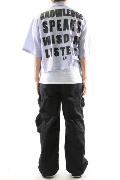 RIA Washed Flannel Crop Top Button Down Shirt