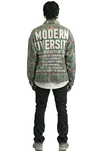 WELD Long Sleeve Washed Flannel Crop Top Button Down Shirt