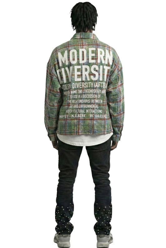 WELD Long Sleeve Washed Flannel Crop Top Button Down Shirt
