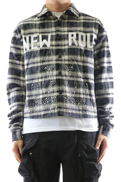 STATIC Heavy Flannel Crop Top Button Down Shirt