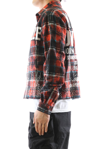 VERIN Heavy Flannel Crop Top Button Down Shirt