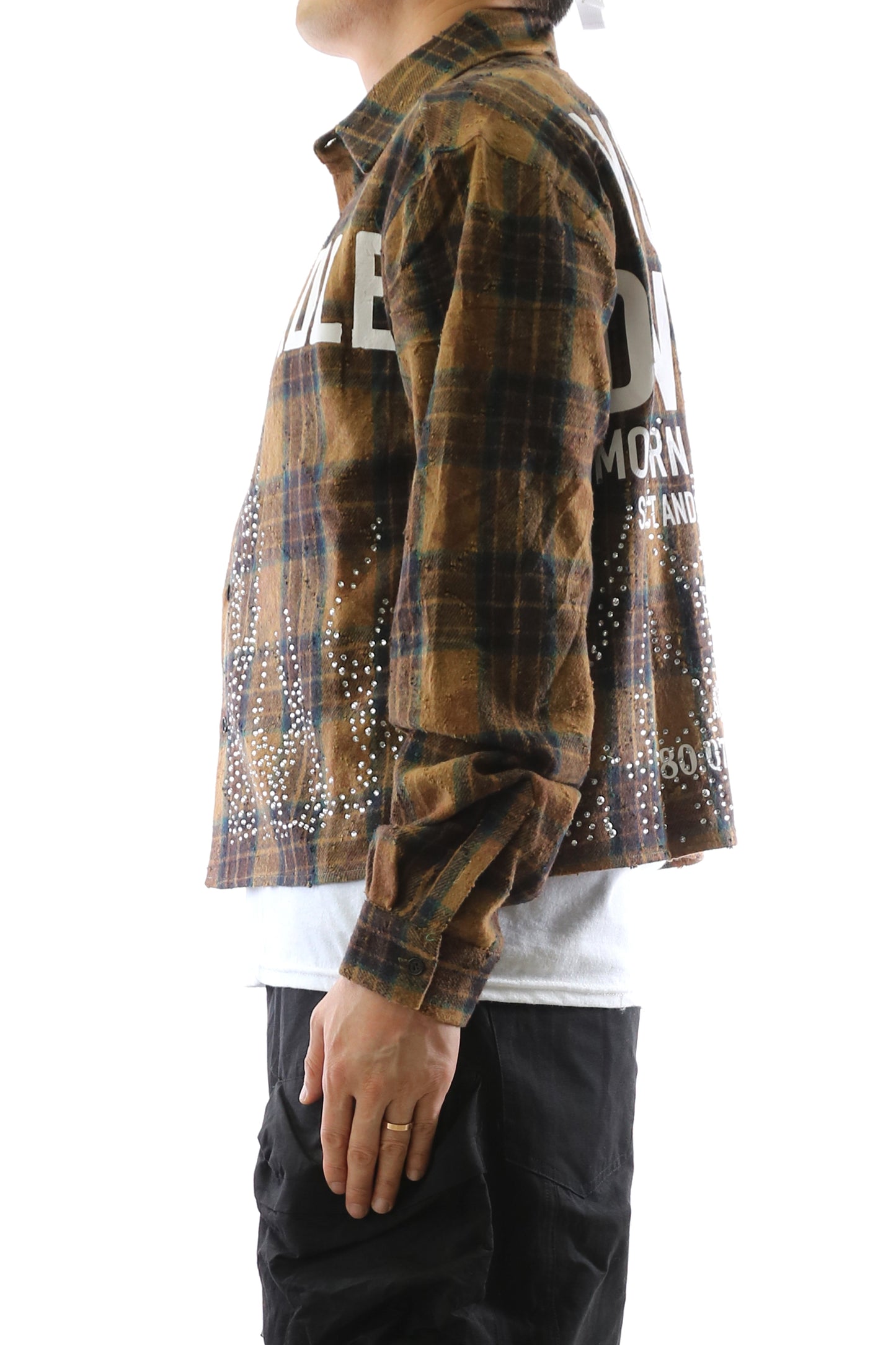 KLEEPSTONE Heavy Flannel Crop Top Button Down Shirt
