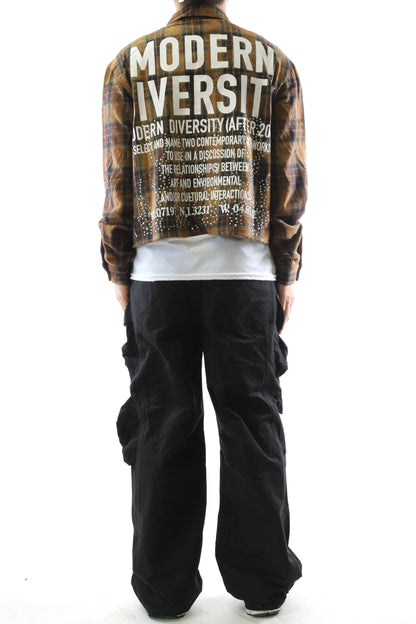 KLEEPSTONE Heavy Flannel Crop Top Button Down Shirt