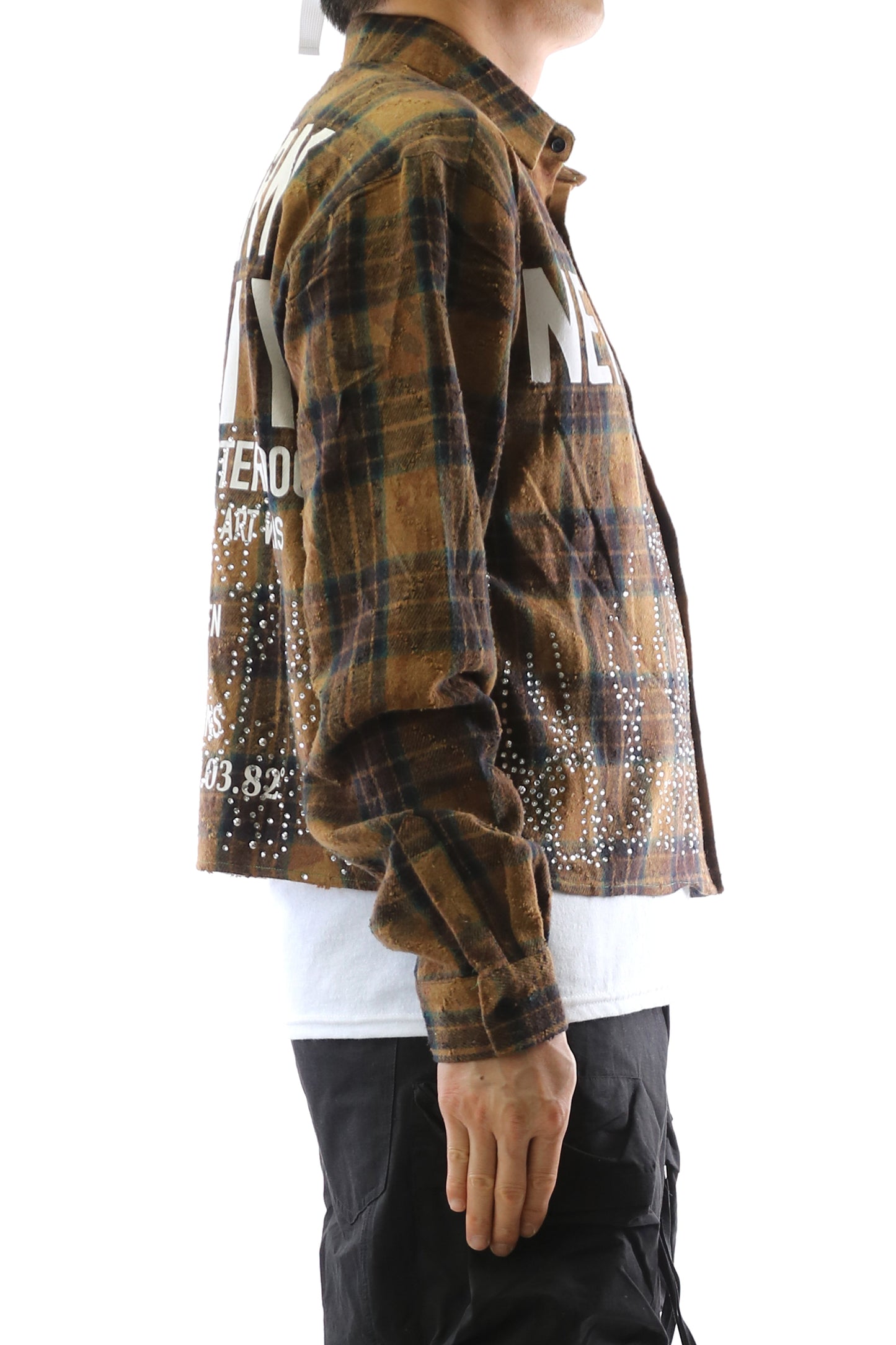 KLEEPSTONE Heavy Flannel Crop Top Button Down Shirt