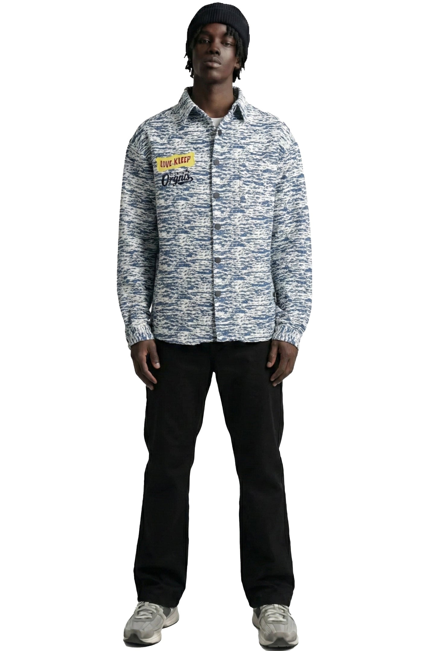 ROX Men's mixed jacquard texture shirt