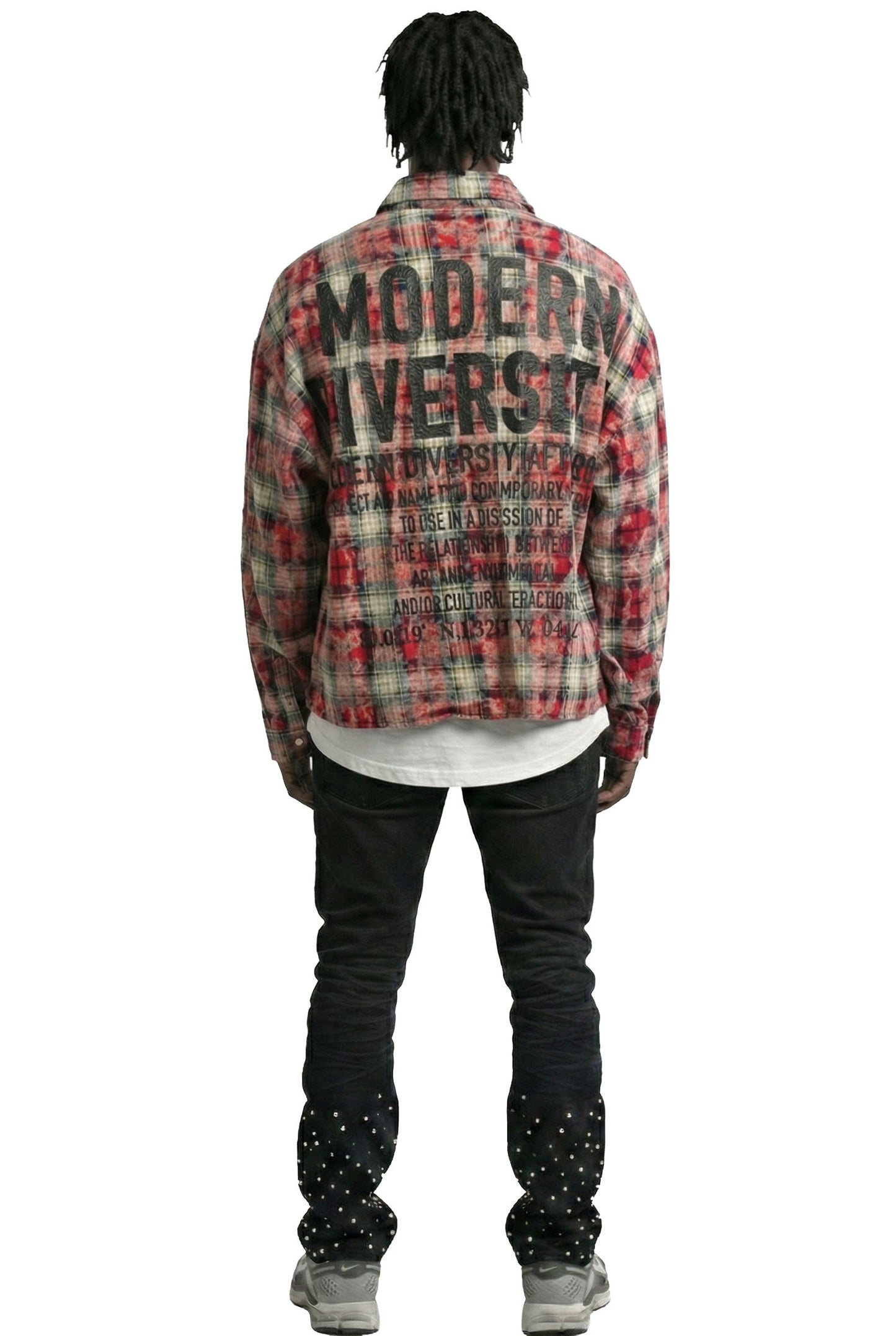 OBLIVION Long Sleeve Washed Flannel Crop Top Button Down Shirt
