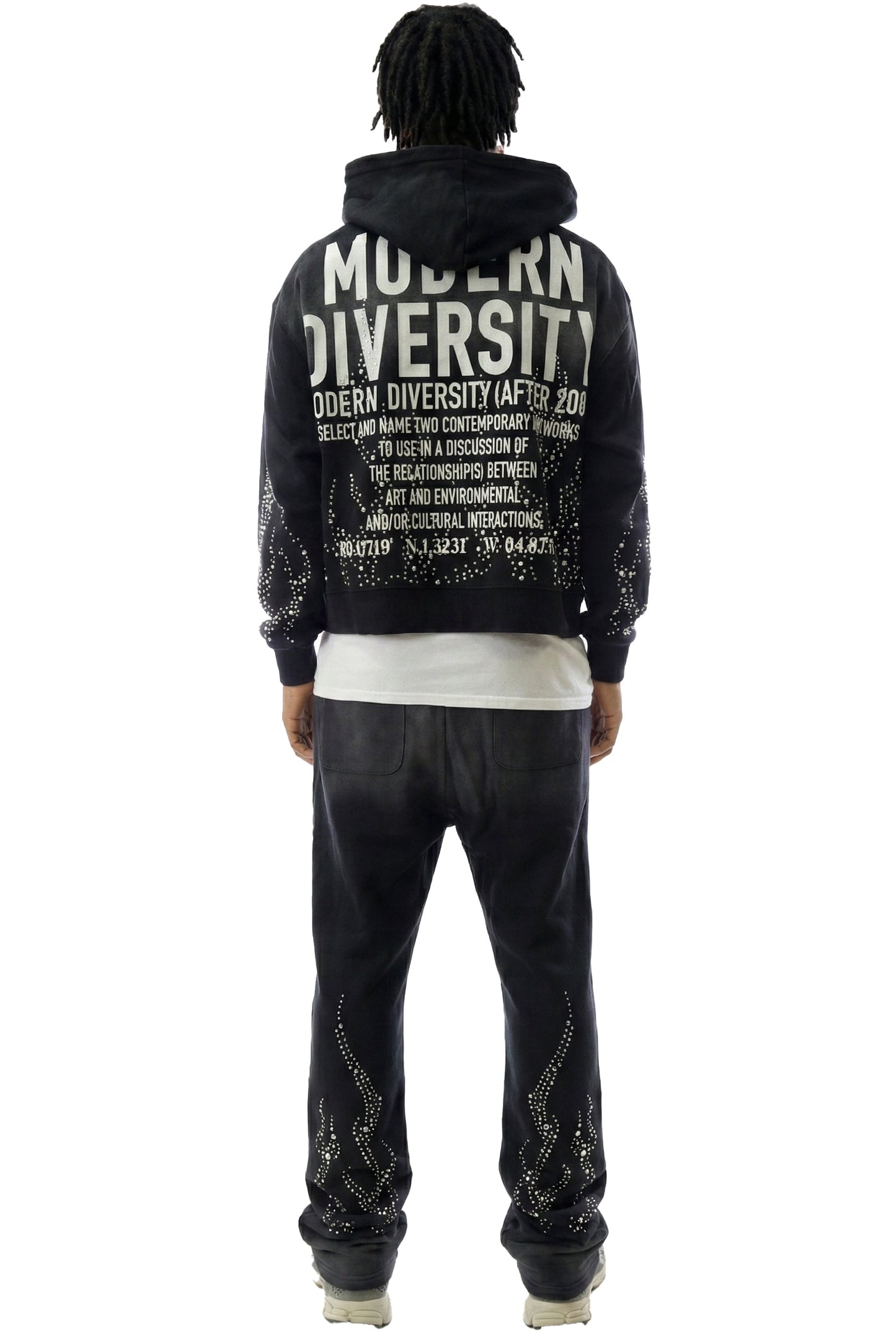 PANTHEON French Terry Long Sleeve Crop Top Full Zip Hoodie