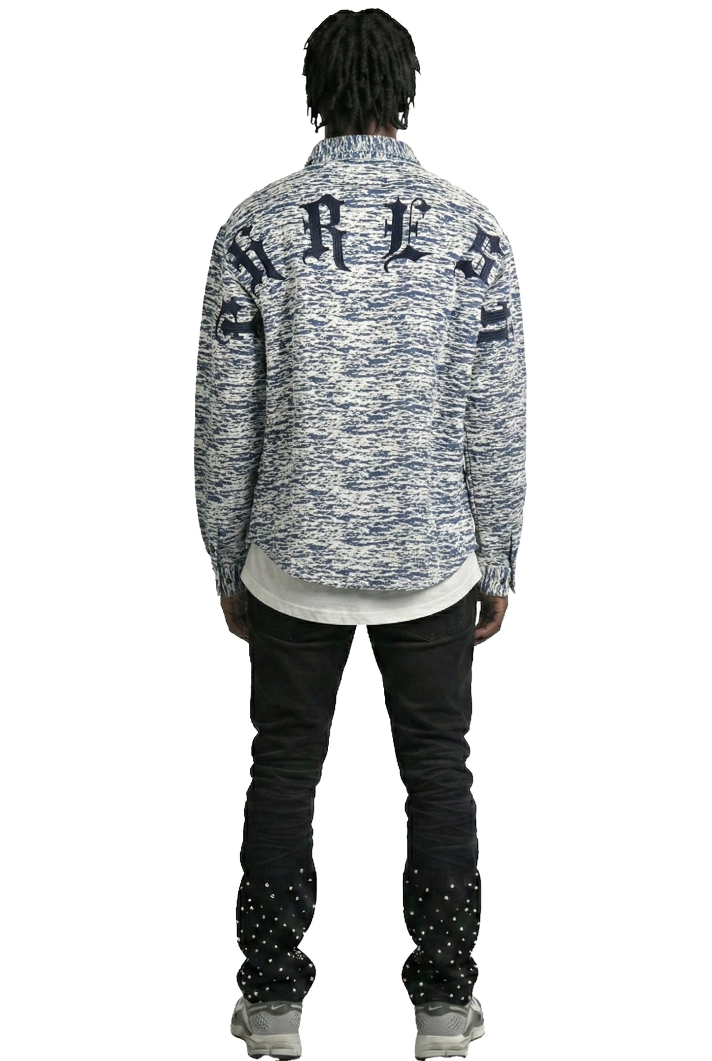 ROX Men's mixed jacquard texture shirt