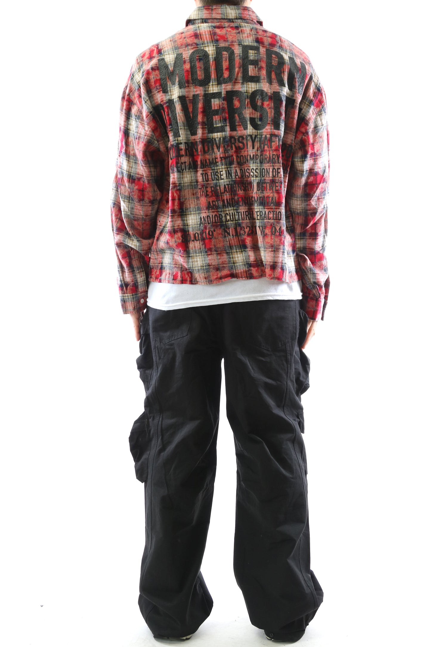 OBLIVION Long Sleeve Washed Flannel Crop Top Button Down Shirt