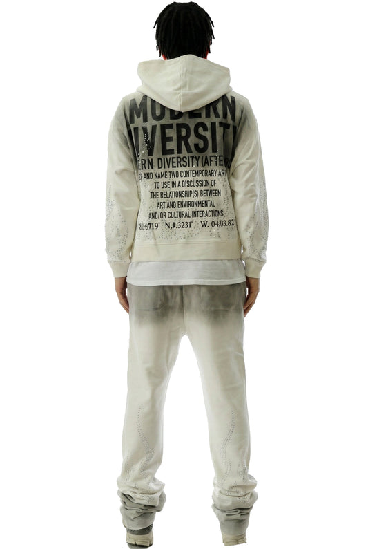 SMUDGE French Terry Long Sleeve Crop Top Full Zip Hoodie